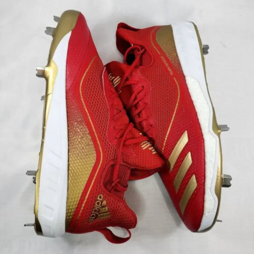Adidas Icon V Cleats Metal Red Gold Flash G28235 Clean‎ Rare Retro Men's Size 13
